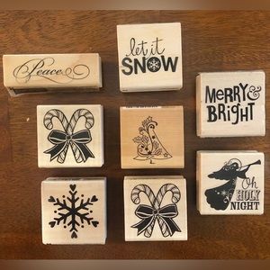 CraftSmart | Holiday Stamp lot Christmas wood Rubber lot of 8
